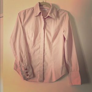 Long sleeve striped button down blouse